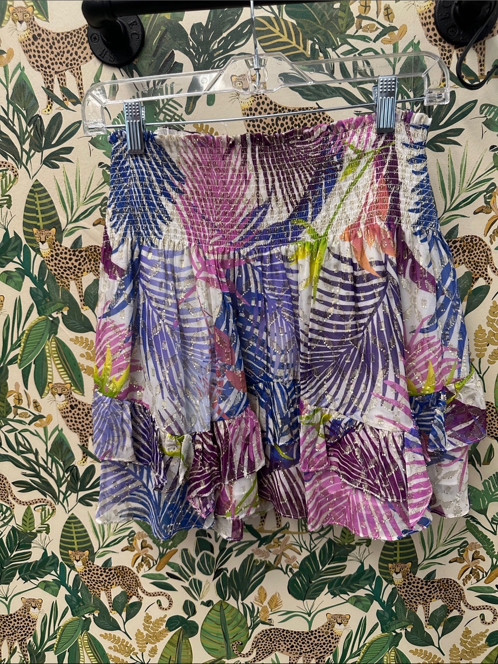 Ramy Brook Multicolor Tropical Ruffle Skort